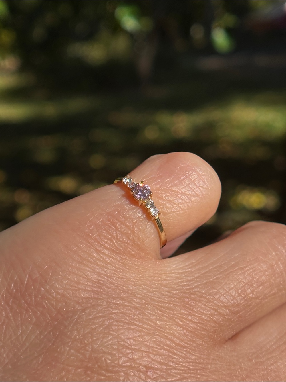 10K YG and CZ pinky/midi Ring